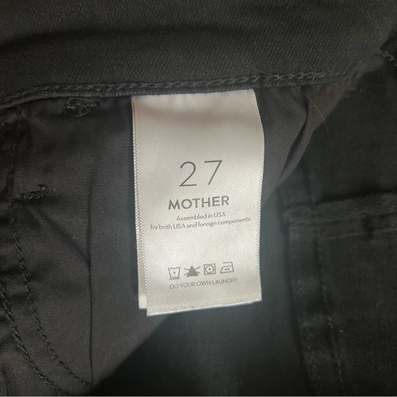 Mother The Hustler Frayed High Waist Ankle Flare Jeans - Black - Size 27 - Picture 5 of 10